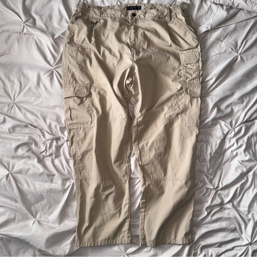 5.11 TACTICAL Ripstop Cargo Utility Pants 40x29 Beige Military Workwear Security